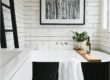 Bathroom styling, black and white, subway tiles