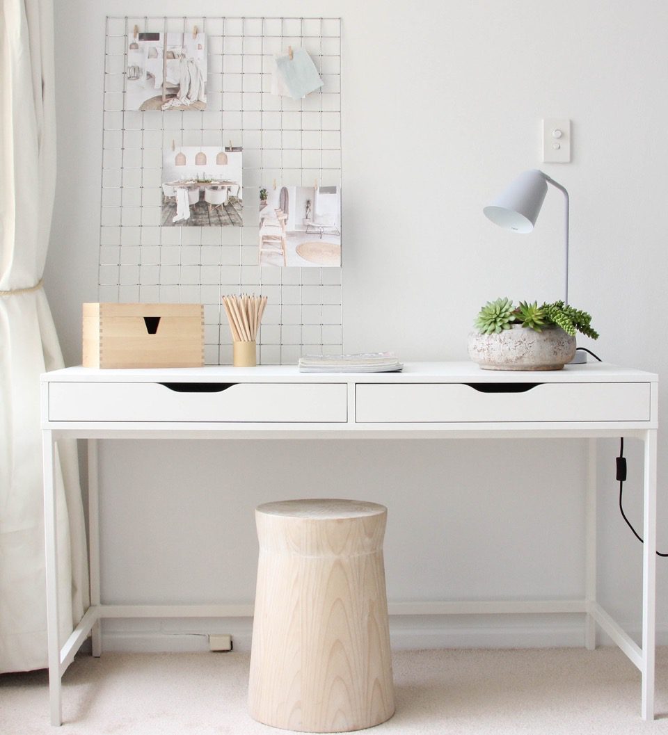 Study area styling within the living room