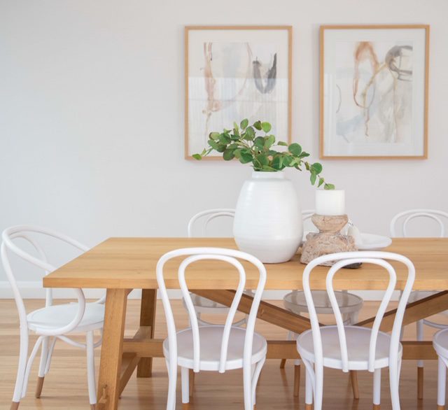 Timber dining room used in property staging project