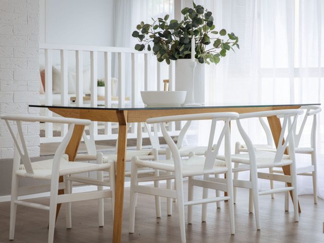 White wishbone chairs