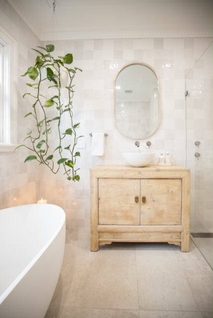 Luxury bathroom timber vanity