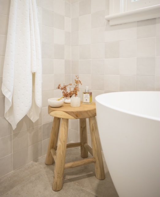 Bathroom timber stool